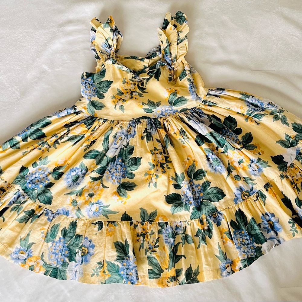 Janie and Jack Yellow Cream Sundress Sleeveless Resort Wear